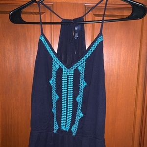 Old Navy Navy/Teal Maxi Dress